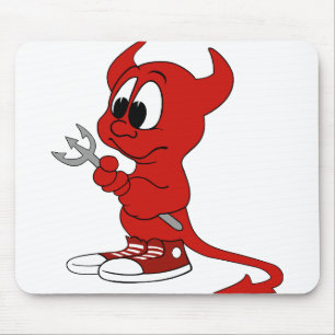 Devil Red Demon Cartoon Satan Evil Hell Heat Mousepad