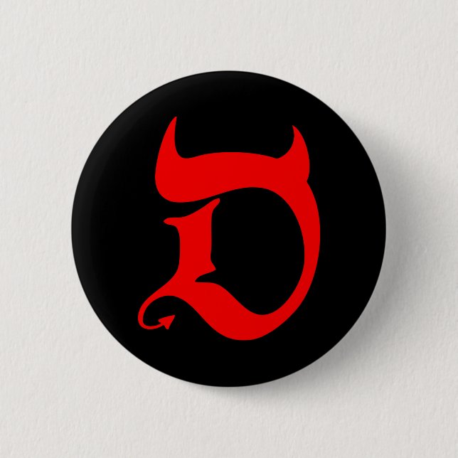 Devil (red print / black) button (Vorderseite)