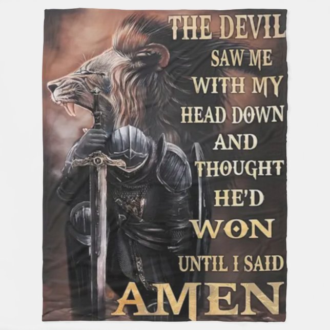 DEVIL SAH MIR MIT MEINEM KOPF NACH UNTEN FLEECEDECKE (Vorderseite)