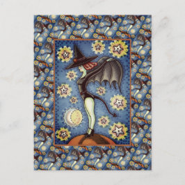 DEVIL SCHWANZ WITCH & BAT WINGS, STARRY NIGHT SEXY FEIERTAGSPOSTKARTE