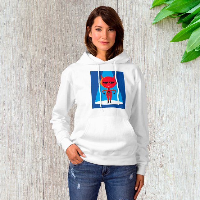 Devil Superhero Character Bold Red and Blue Hoodie (Von Creator hochgeladen)