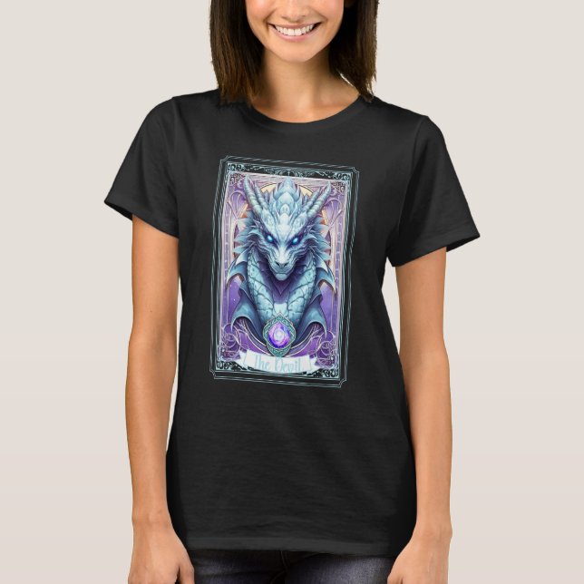 Devil Tarot Card Halloween Dragon Pastel Goth Witc T-Shirt (Vorderseite)