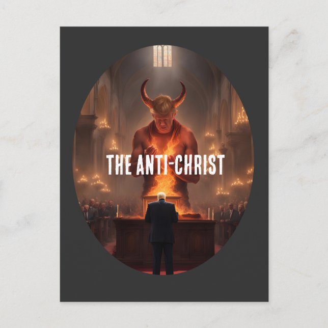 Devil Trump das antichristliche Gebet Postkarte (Vorderseite)
