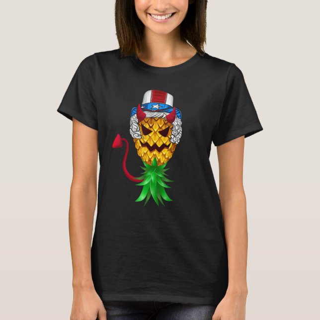 Devil Uncle Sam Hat Upside Down Ananas 4. J T-Shirt (Vorderseite)