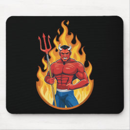 Devil with trident mousepad