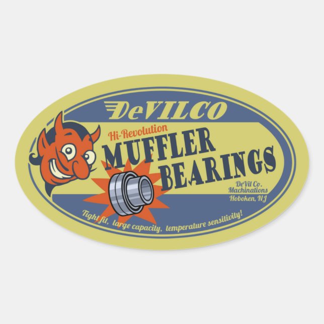 DeVILco Muffler-Anhörungen Ovaler Aufkleber (Vorderseite)