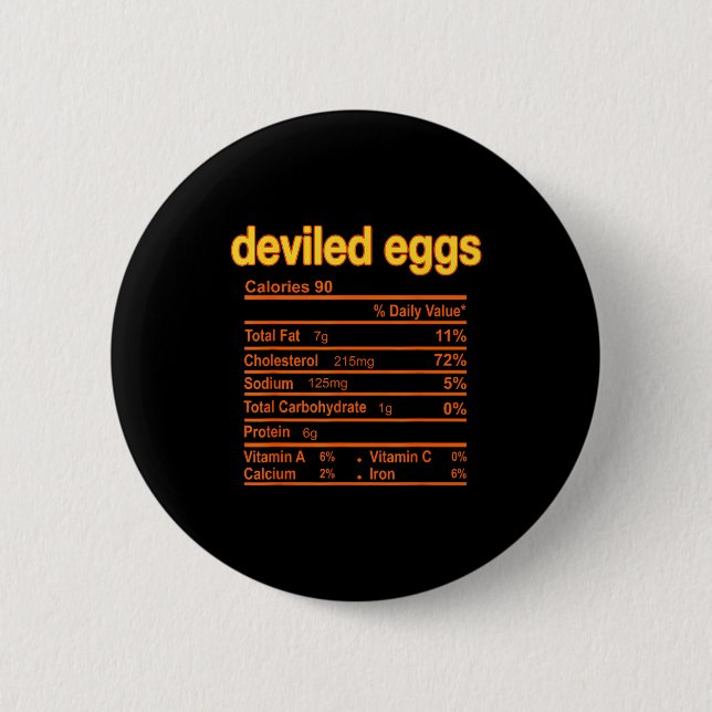 Deviled Egg Nutrition Facts Funny Thanksgiving Chr Button (Vorderseite)