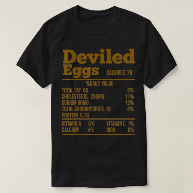 Deviled Eggs Thanksgiving Nutrition Funny Food Fac T-Shirt (Design vorne)