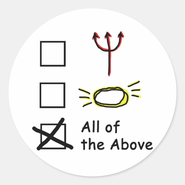 Devilish Angel Runder Aufkleber (Vorderseite)