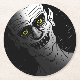 Devilish Halloween Vampire Runder Pappuntersetzer