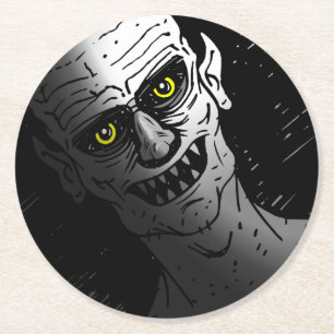 Devilish Halloween Vampire Runder Pappuntersetzer