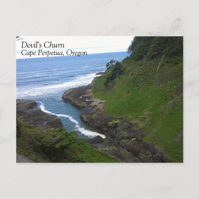 Devil's Churn, Cape Perpetua, OR Postkarte (Vorderseite)