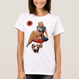 Devil's Court Retro Button-Up Girl Hogs T-Shirt