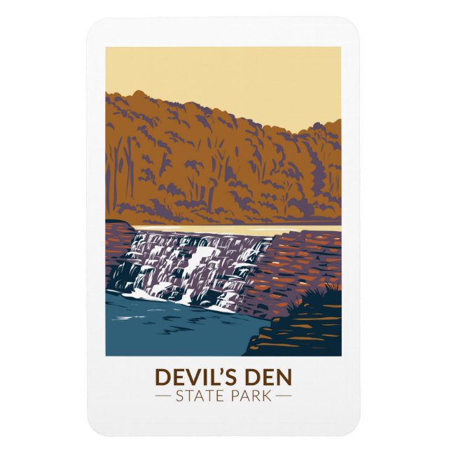 Devils Den Staat Park Arkansas Vintag Magnet (Vertikal)