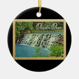 Devil's Den Staat Park Vintage Travel Keramik Ornament