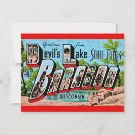 Devil's Lake Baraboo WI Postcard Postkarte
