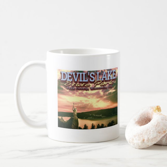 DEVILS LAKE - WISCONSIN VEREINIGTE STAATEN KAFFEETASSE (Mit Donut)