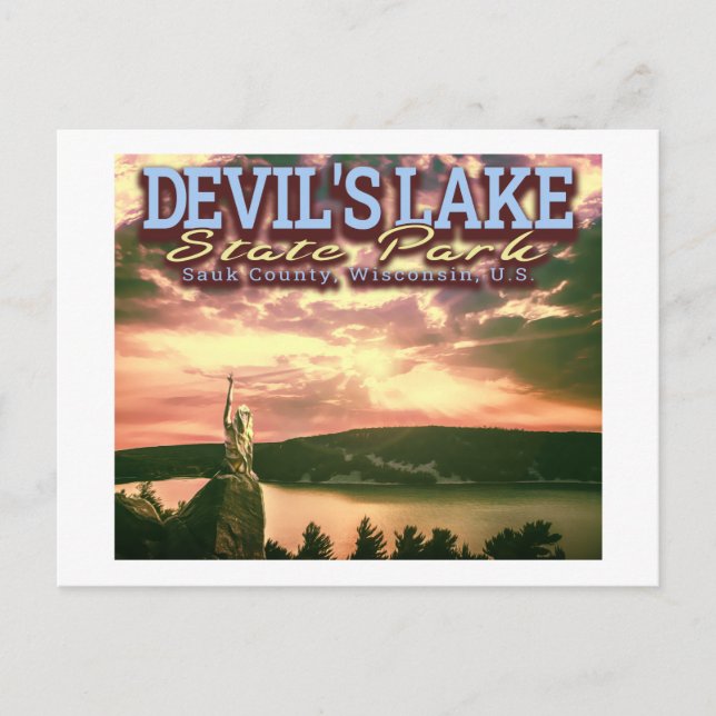 DEVILS LAKE - WISCONSIN VEREINIGTE STAATEN POSTKARTE (Vorderseite)