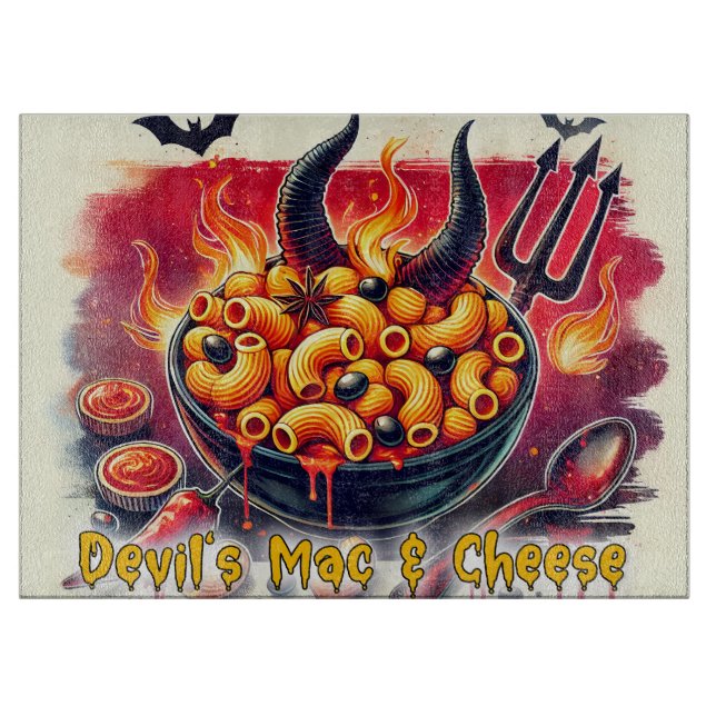 Devil's Mac & Cheese Schneidebrett (Vorderseite)