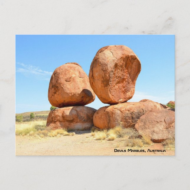 Devils Marbles, Australien Feiertagspostkarte (Vorderseite)