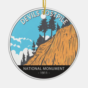 Devils Postpile National Monument Vintag Keramik Ornament