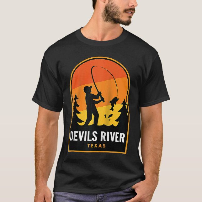 Devils River Texas Angeln Raglan T-Shirt (Vorderseite)