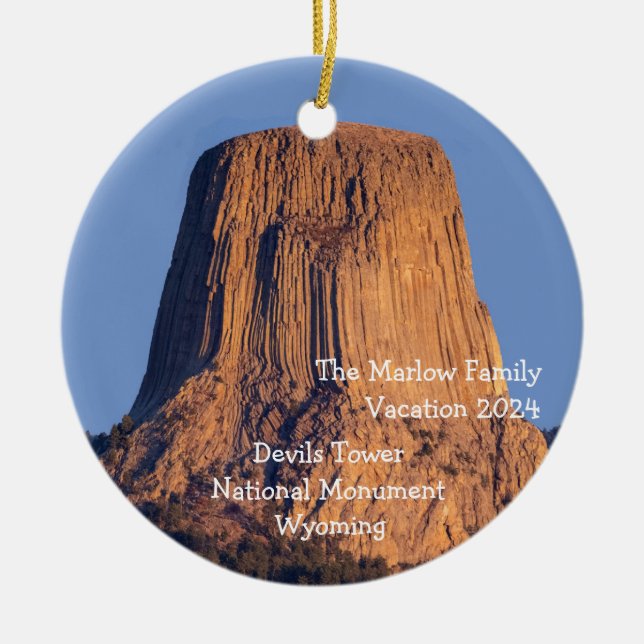Devils Tower Monument Familienurlaub Keramik Ornament (Vorne)