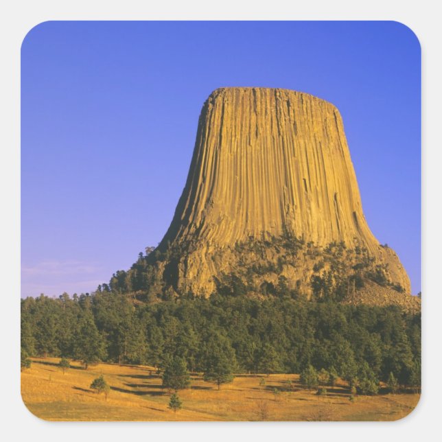 Devils Tower National Monument in Wyoming Quadratischer Aufkleber (Vorderseite)