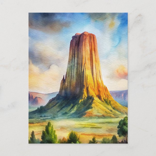 Devils Tower National Monument Paint Postkarte (Vorderseite)