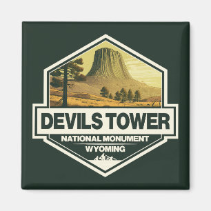 Devils Tower National Monument Reise Kunst Vintage Magnet
