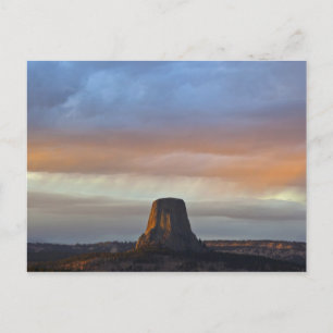 Devils Tower National Monument, Sturm bei Sonnenun Postkarte