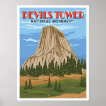 Devils Tower National Monument Vintage