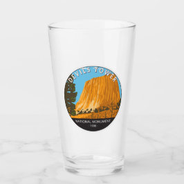 Devils Tower National Monument Wyoming Vintag Glas
