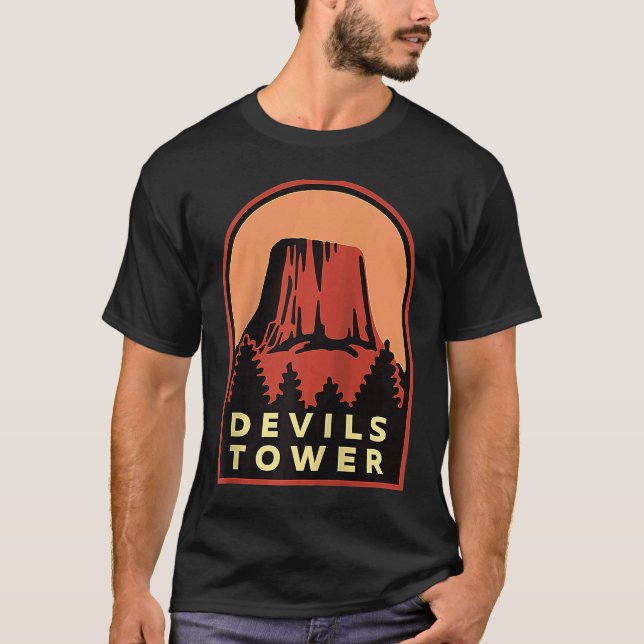 Devils Tower WY National Monument Raglan Baseball T-Shirt (Vorderseite)