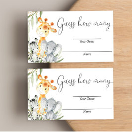 Devinez combien de cartes safari animaux mignons v