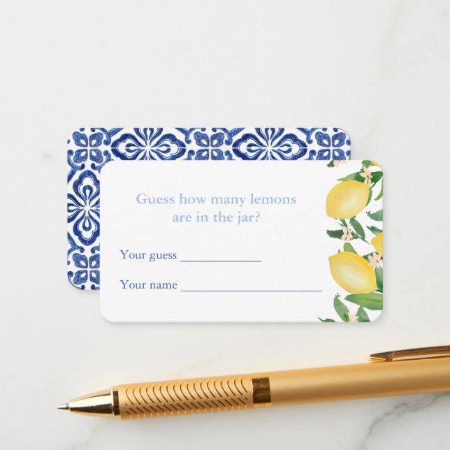 Devinez combien de citrons Wedding shower carte de (Devant/Arrière en situation)