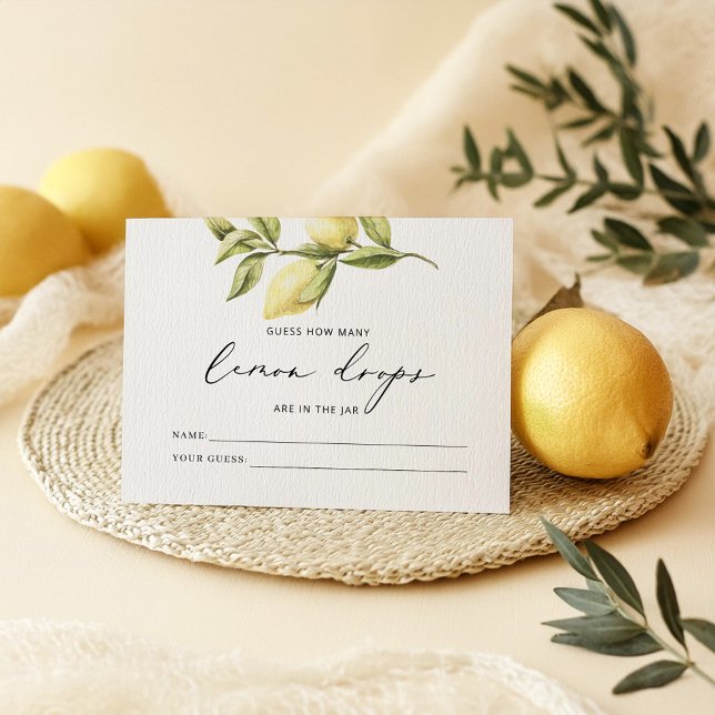 Devinez combien de gouttes de citron Carte de jeu (Créateur téléchargé)