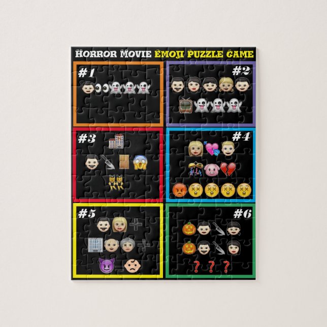 Devinez le film d'horreur Emoji jeu de puzzle (Vertical)