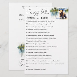 Devinez qui maman ou papa carte de jeu baby shower