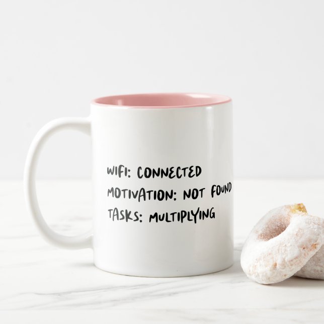 Devis De Bureau Drôle Mug De Café À Deux Tons (Avec donut)