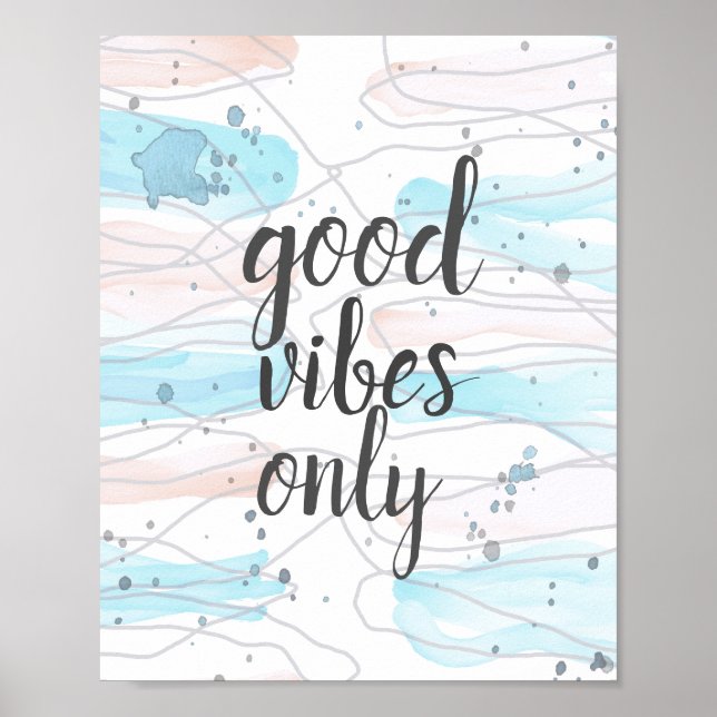 devis poster bonnes vibes seulement design abstrai (Devant)