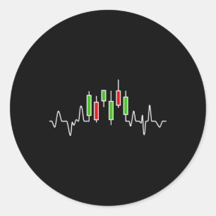 Devisen- oder Börsenhändler-Candlestick Hebeat Gra Runder Aufkleber