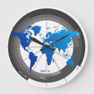 Devisen vermarkten Timezone-Uhr GMT-5 Große Wanduhr