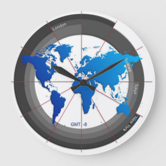 Devisen vermarkten Timezone-Uhr GMT-8 Große Wanduhr