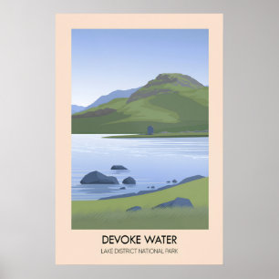 Devoke Water Lake District Reiseplakat Poster