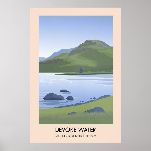 Devoke Water Lake District Travel Poster (Vorne)