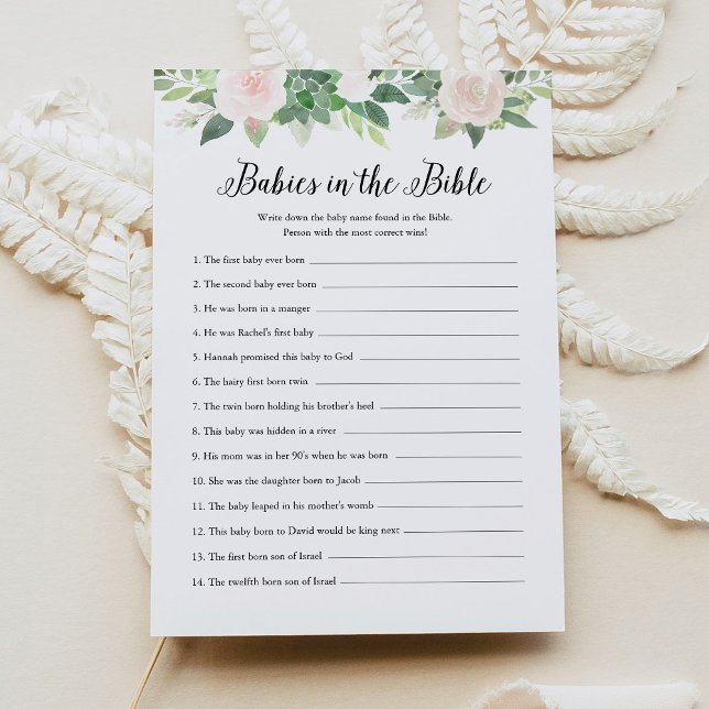 DEVON Babies In the Bible Baby shower Carte de jeu (Créateur téléchargé)