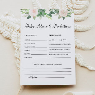 DEVON Baby Shower Advice and Predictions Card Einladung