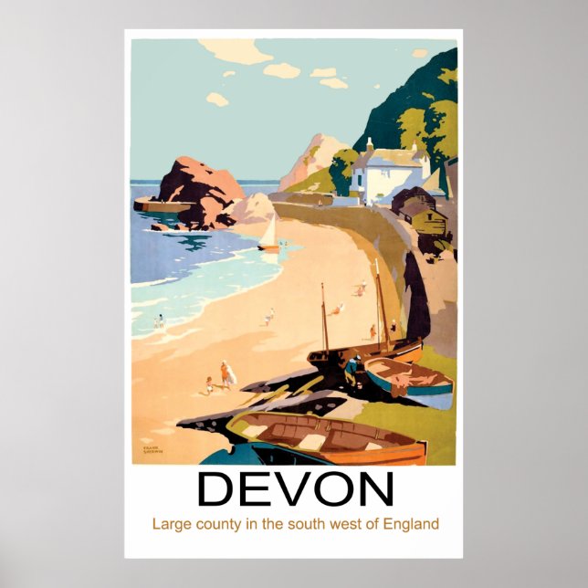 Devon Coast, England Poster (Vorne)