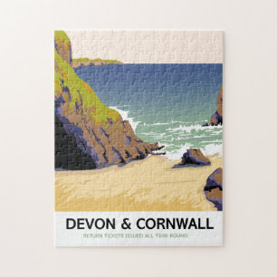 Devon & Cornwall "go by rail" Vintage Reise